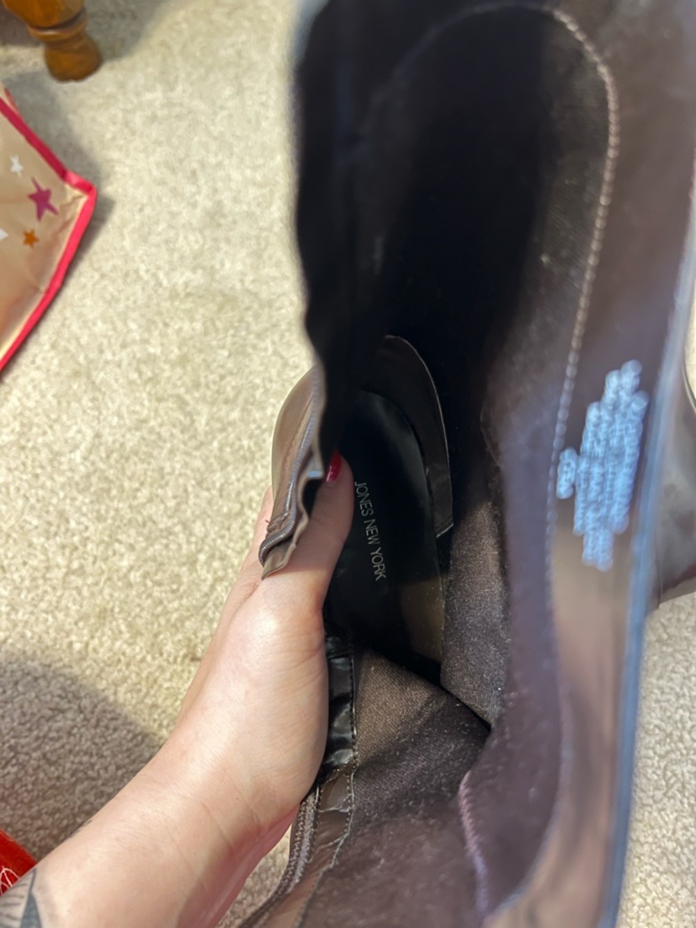 Jones New York Brown Boot Kitten Heel - Picture 8 of 8